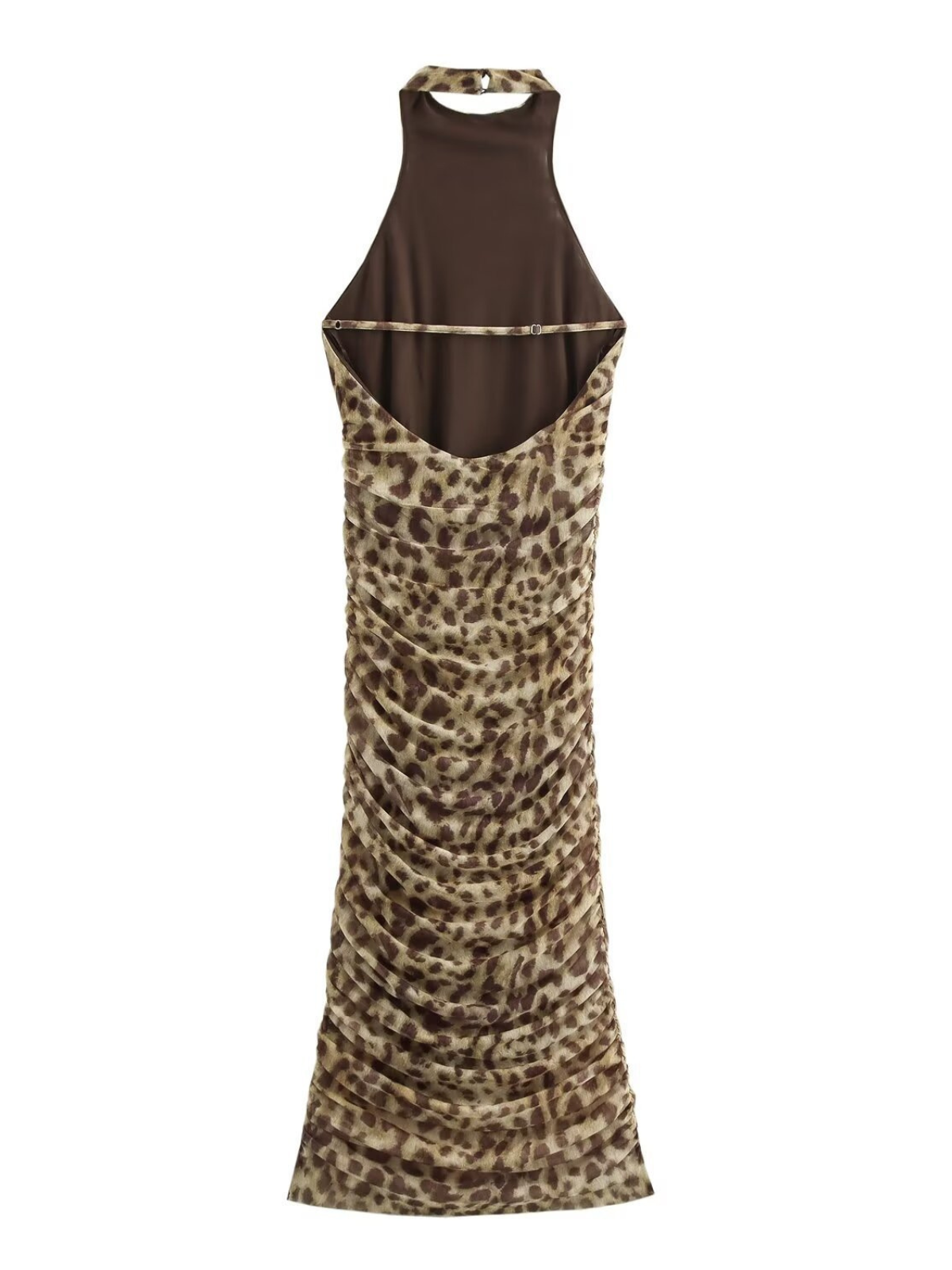 Rosstef Leopardlı Rüçed Mini Elbise