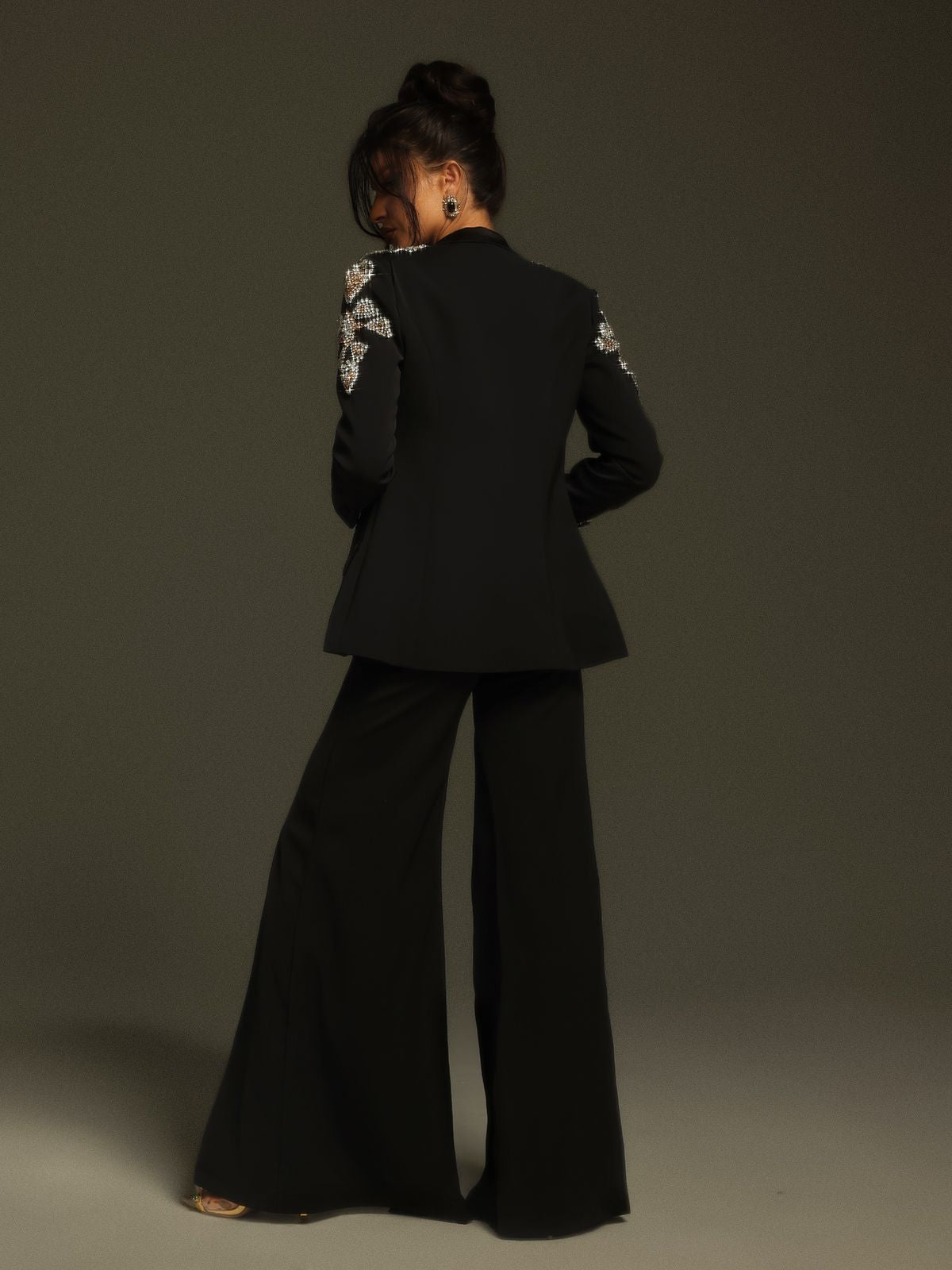 Rosstef Taşlı Yırtmaçlı Blazer Ceket Takım - Glamorous Stil