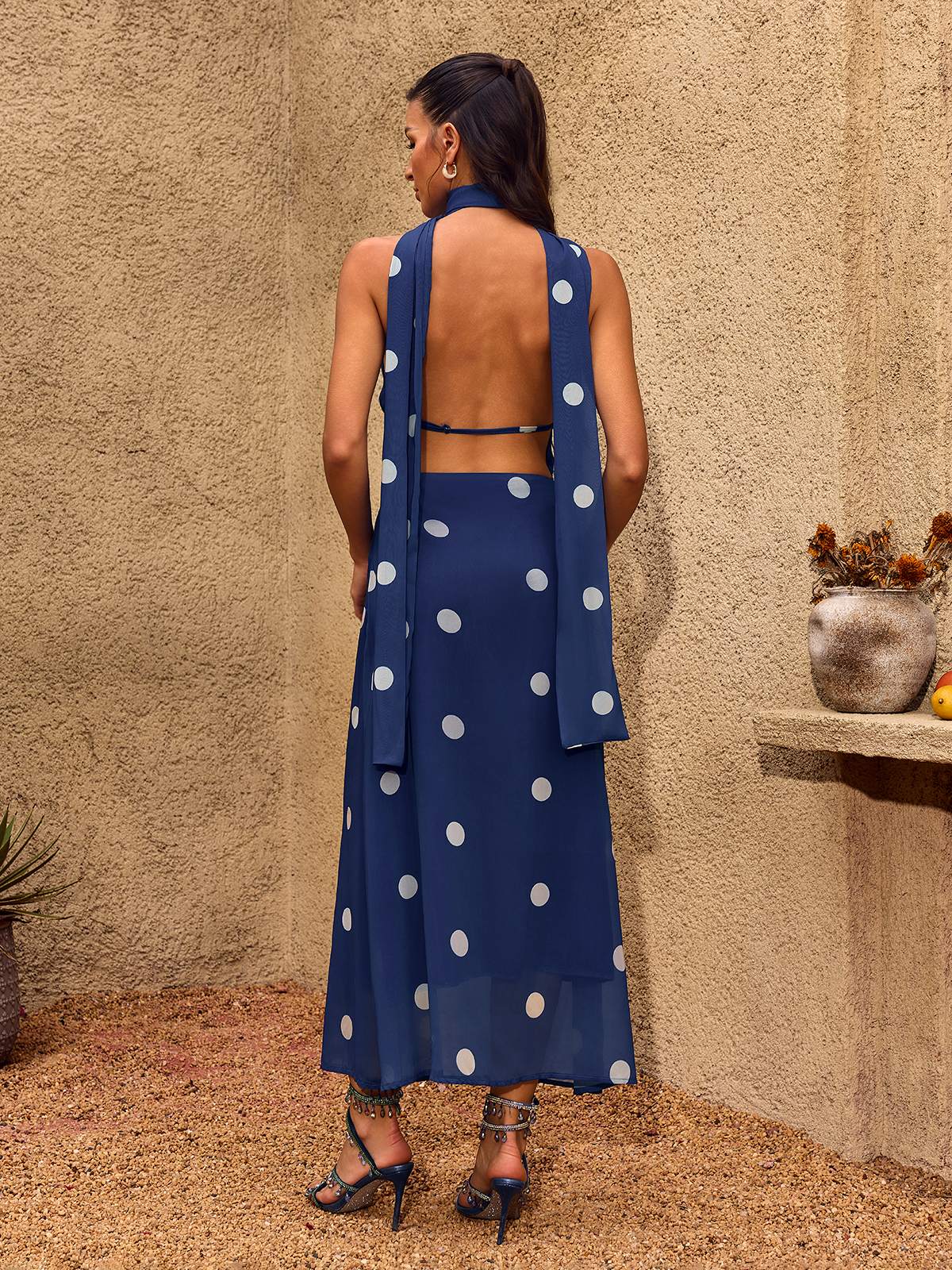 Rosstef Polka Puantiyeli Maxi Elbise