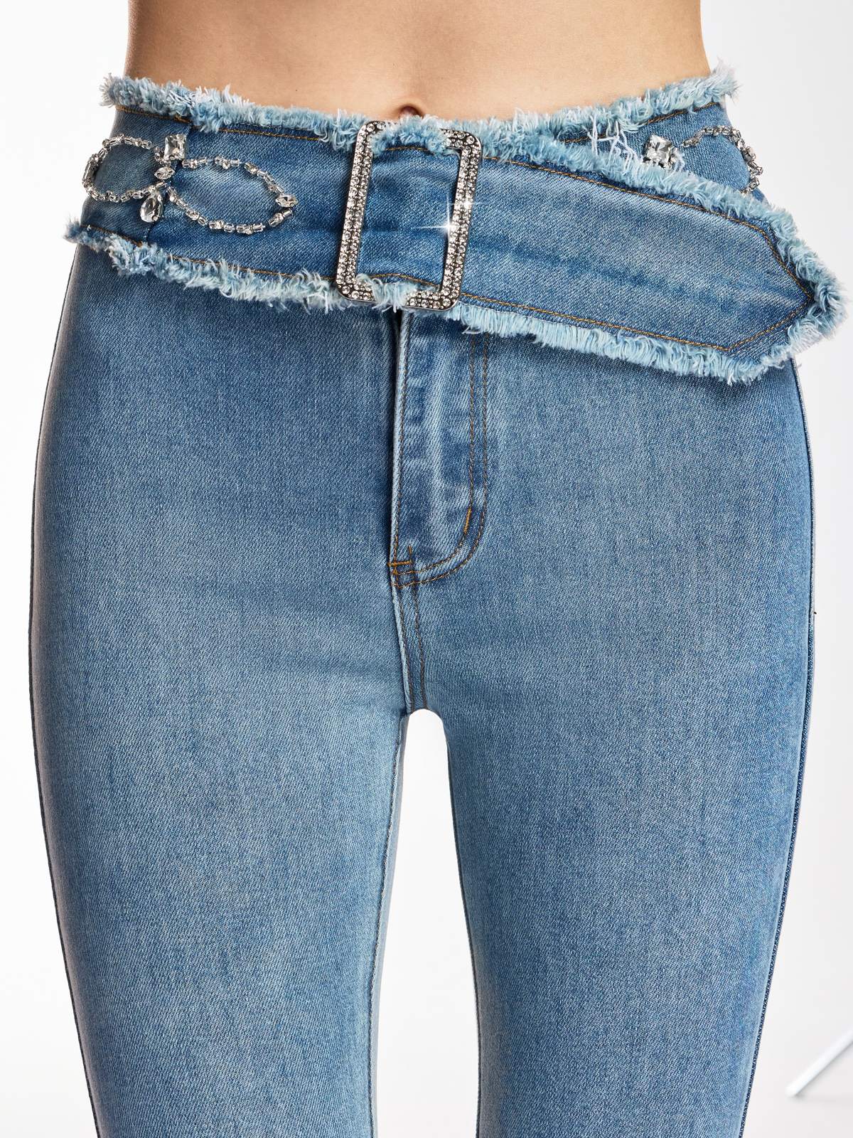 Rosstef Taşlı İspanyol Paça Jeans - Üst Düzey Lüks Kot