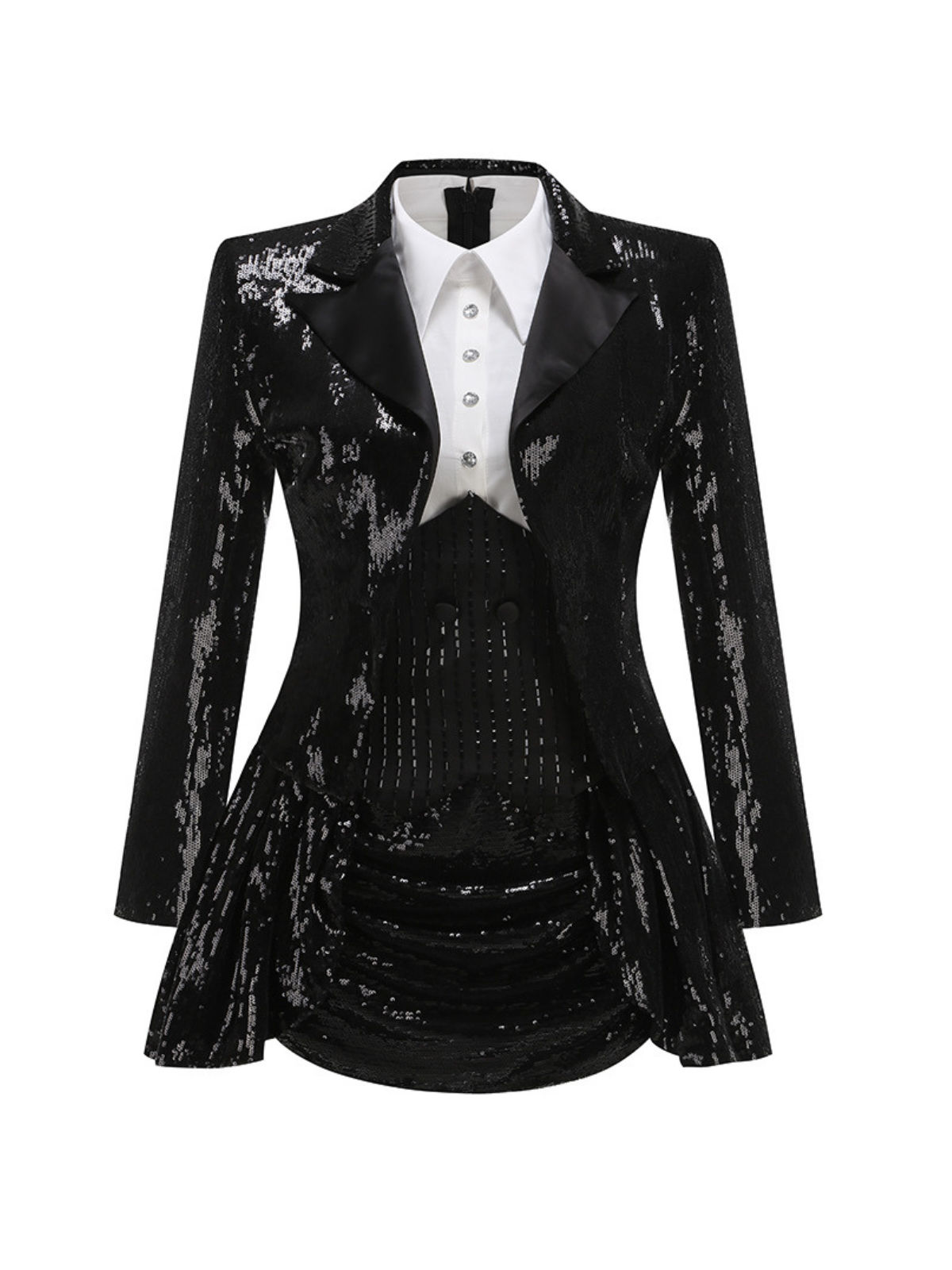 Rosstef Payetli Etek Takım Ile Blazer Ceket