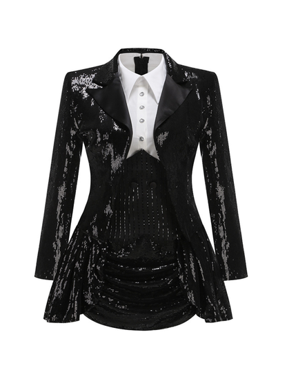 Rosstef Payetli Etek Takım Ile Blazer Ceket