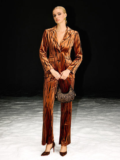 Rosstef Baroness Baskılı Blazer Ceket Takım - Güçlü stil ve contemporariness birleşimi