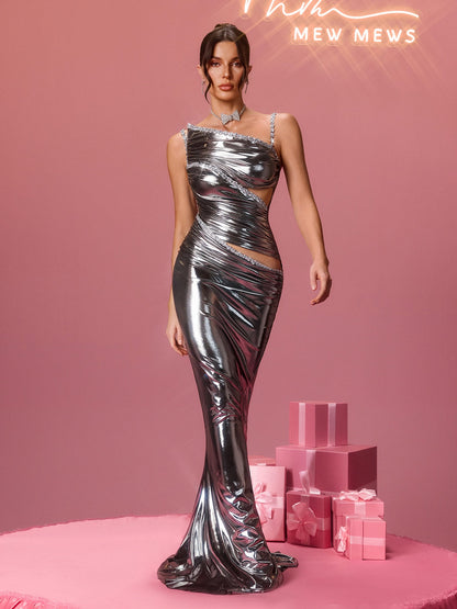 Rosstef Metalik Taşlı Maxi Gowns