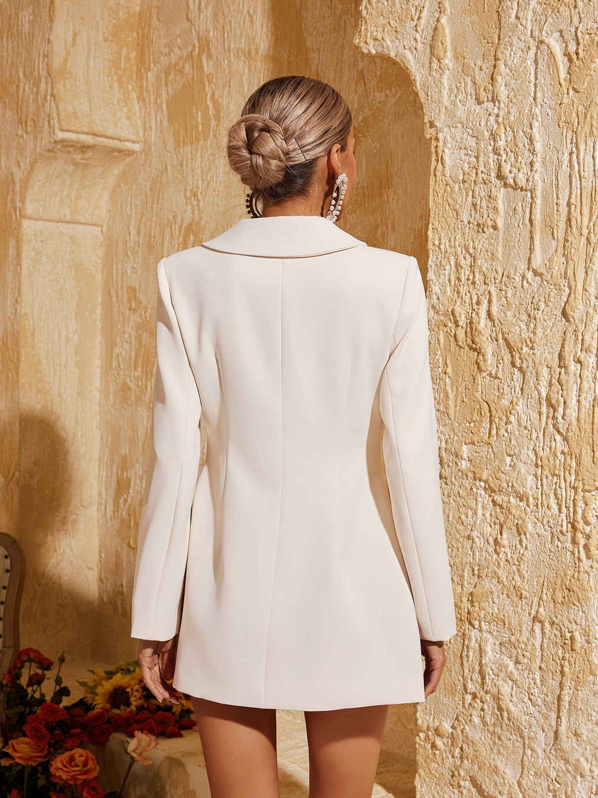 Rosstef Çiçekli Pattern Uzun Kollu Blazer Ceket