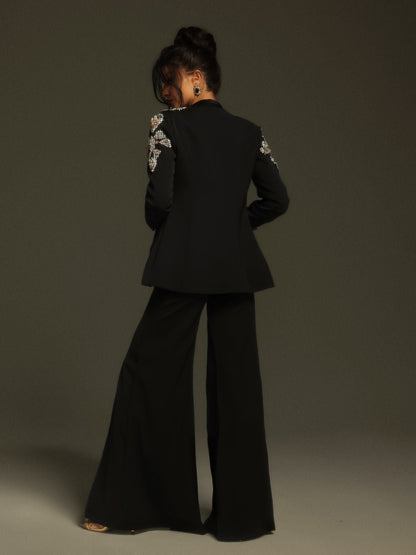 Rosstef Taşlı Yırtmaçlı Blazer Ceket Takım - Glamorous Stil