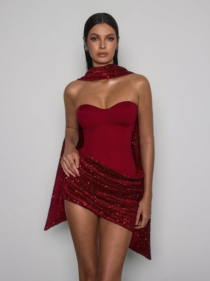 Rosstef Sequinli Mini Abiye