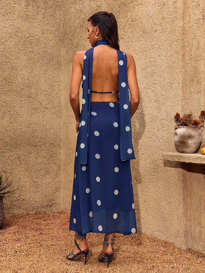 Rosstef Polka Puantiyeli Maxi Elbise