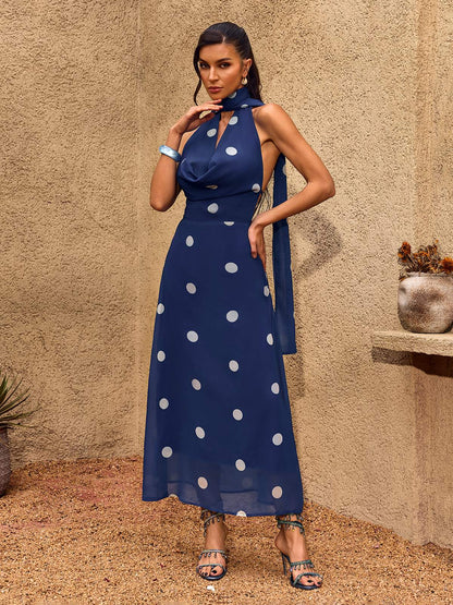 Rosstef Polka Puantiyeli Maxi Elbise