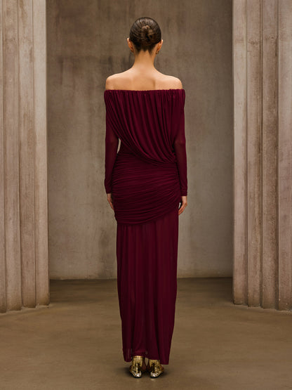 Rosstef Wine Maxi Elbise