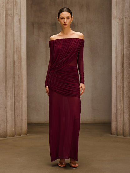 Rosstef Wine Maxi Elbise