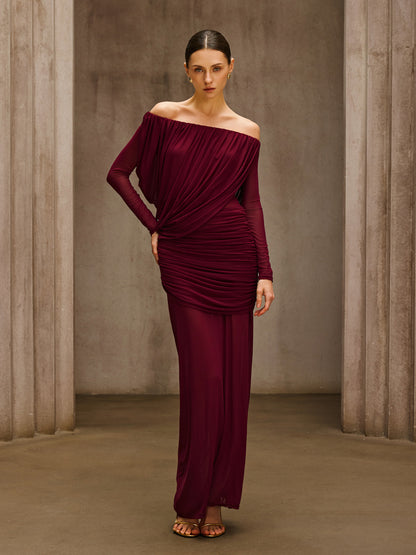 Rosstef Wine Maxi Elbise