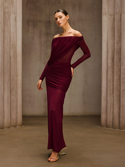 Rosstef Wine Maxi Elbise