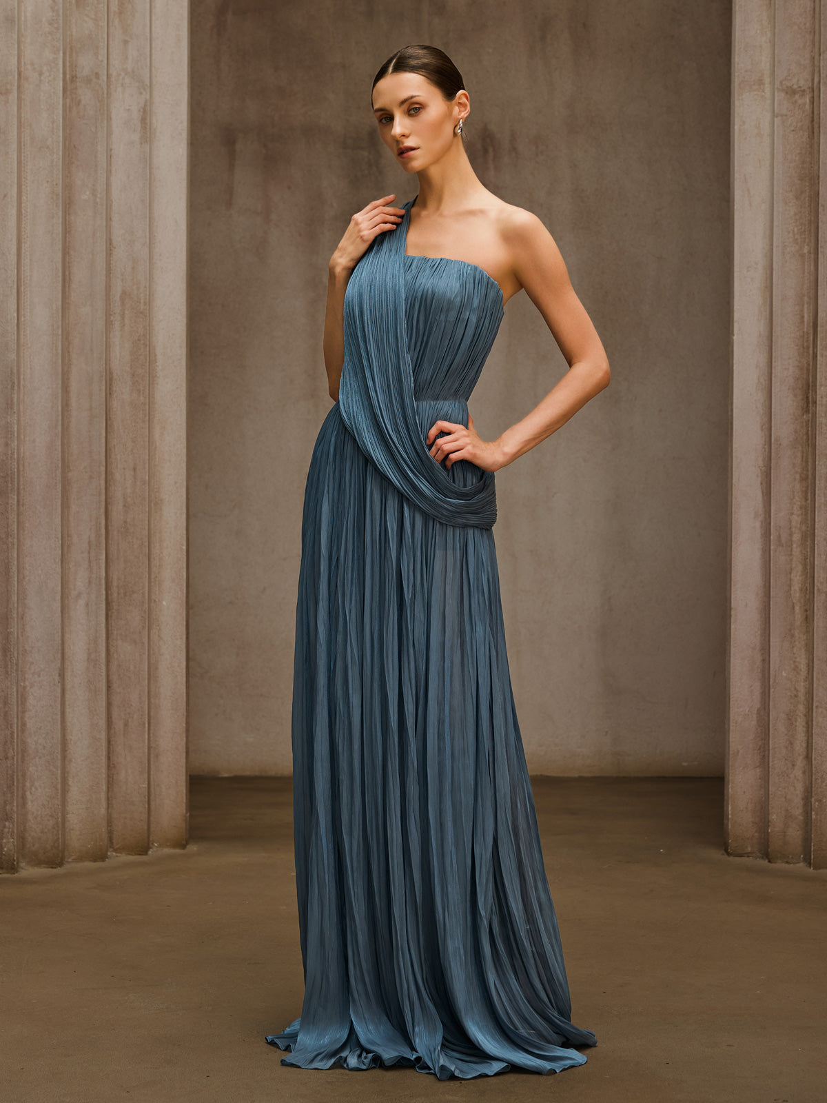 Rosstef Straplez Drape Maxi Elbise