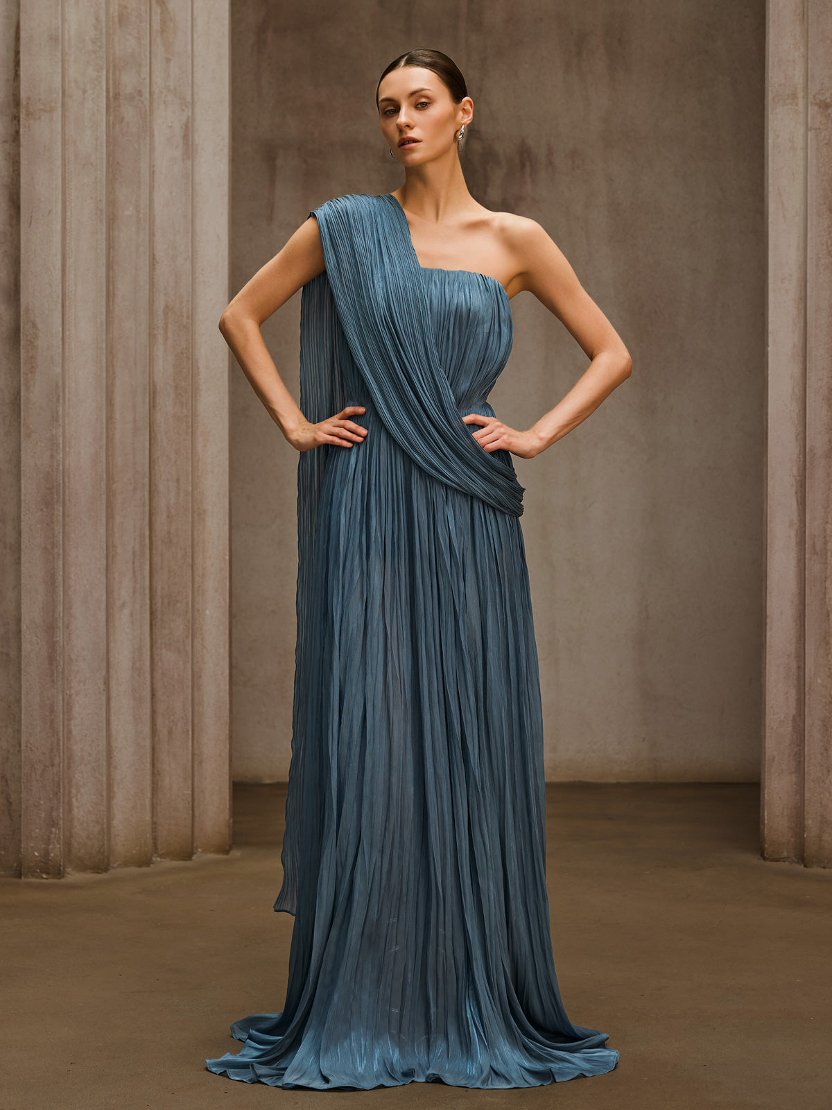 Rosstef Straplez Drape Maxi Elbise