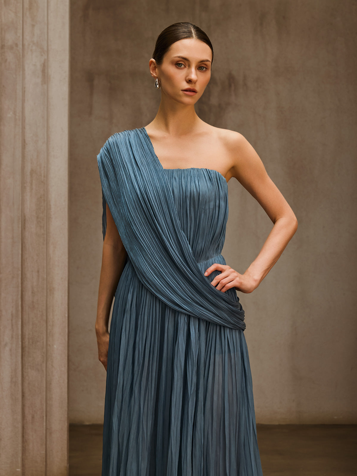Rosstef Straplez Drape Maxi Elbise