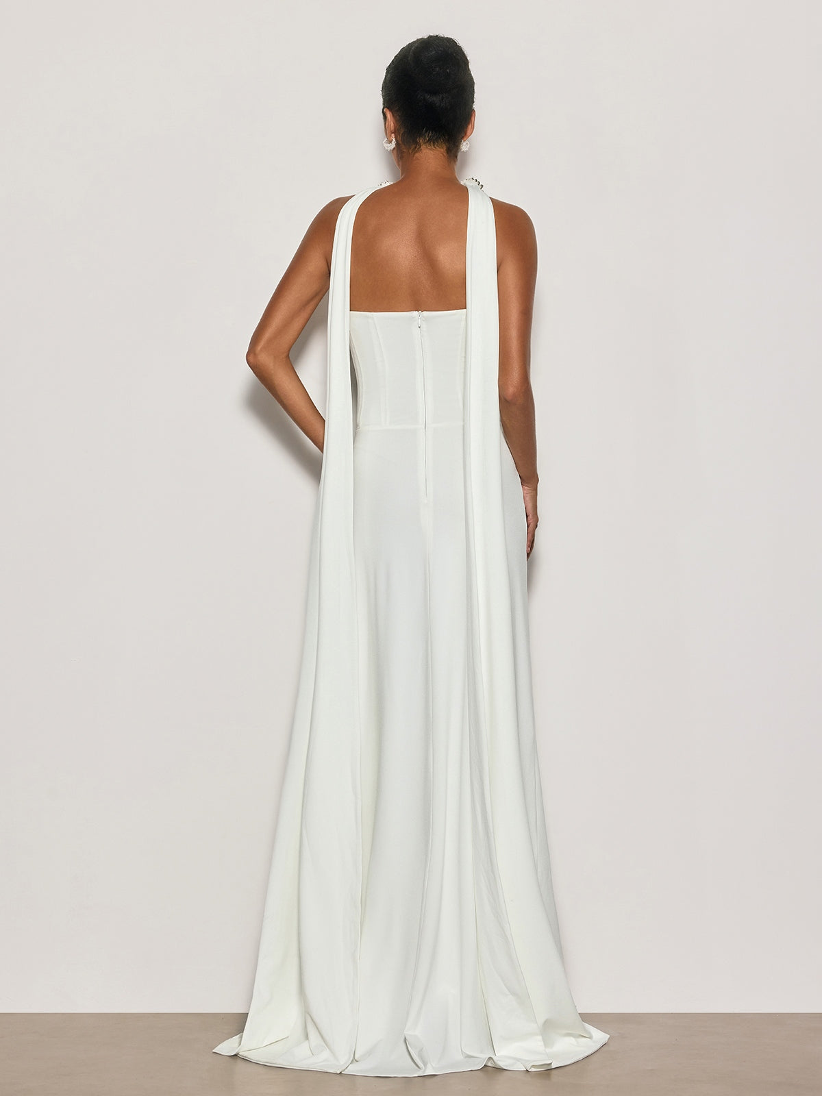 Rosstef Cyrila Straplez Kristal Scarf Maxi Elbise