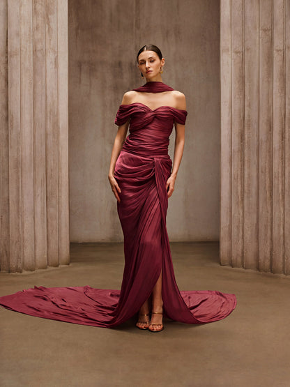 Rosstef Wine Maxi Elbise