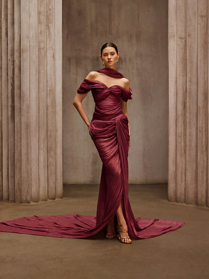 Rosstef Wine Maxi Elbise
