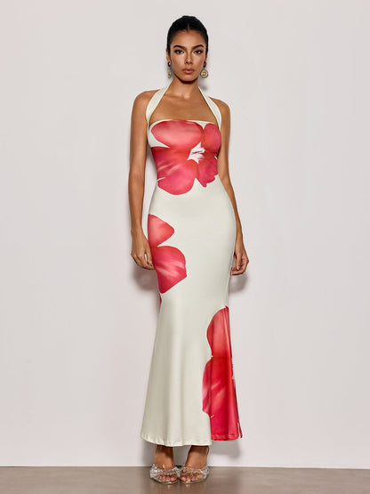 Rosstef Çiçek Desenli Maxi Elbise