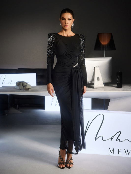 Rosstef Fianna Uzun Kollu Taşlı Maxi Abiye