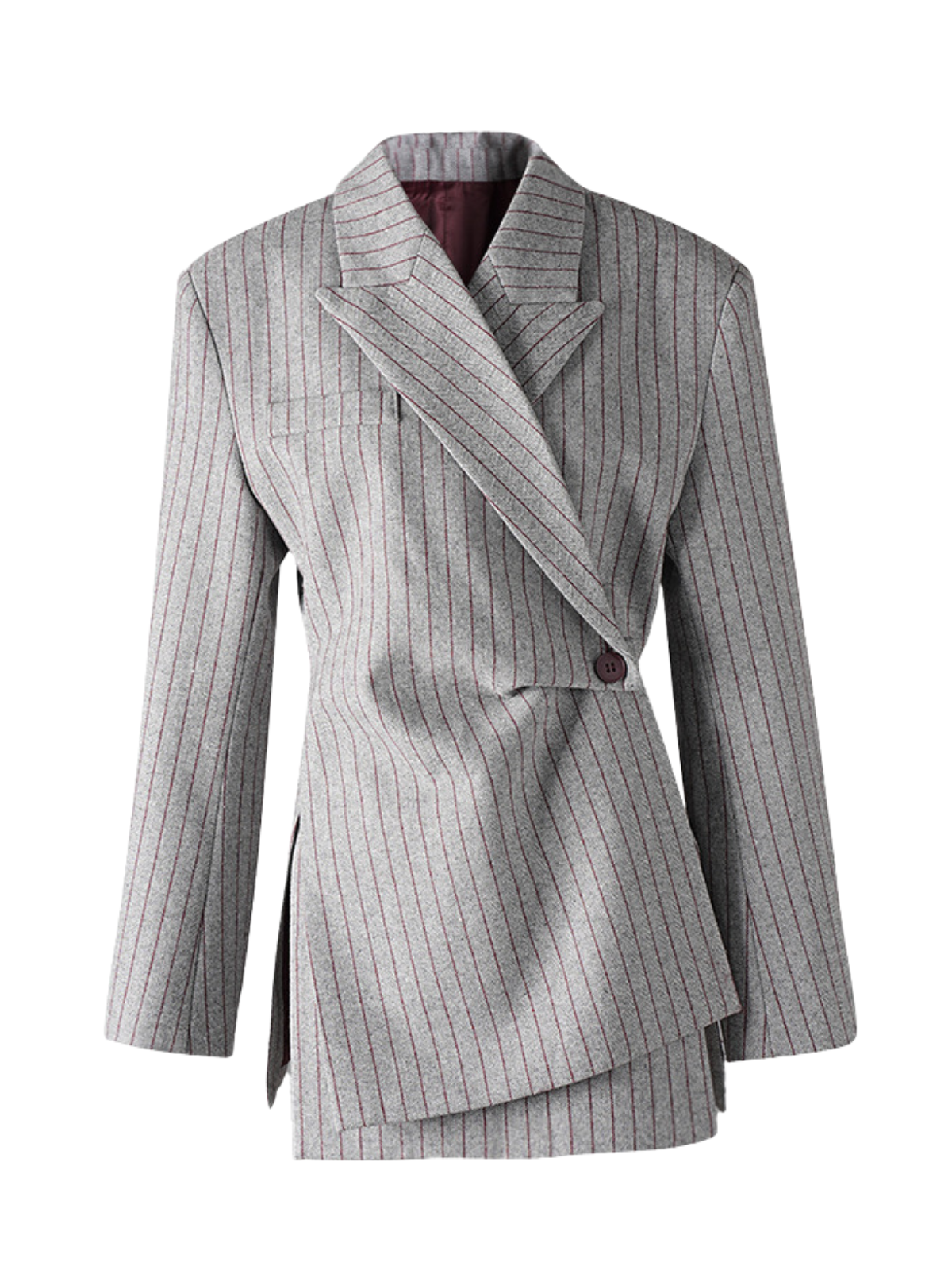 Rosstef Firnara Folded Yaka Çizgili Blazer Ceket