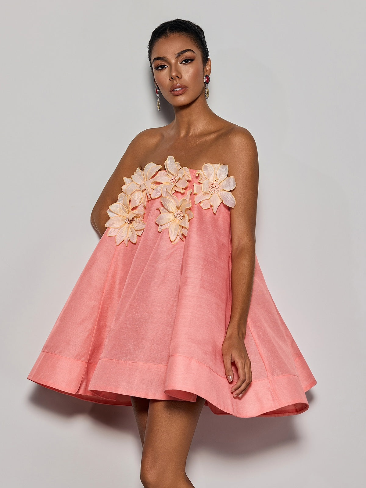 Rosstef Coral Straplez Mini Elbise