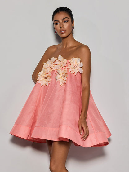 Rosstef Coral Straplez Mini Elbise