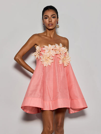 Rosstef Coral Straplez Mini Elbise