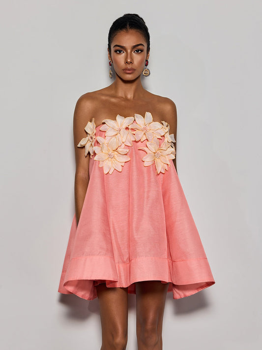 Rosstef Coral Straplez Mini Elbise
