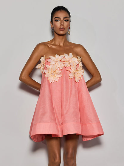 Rosstef Coral Straplez Mini Elbise