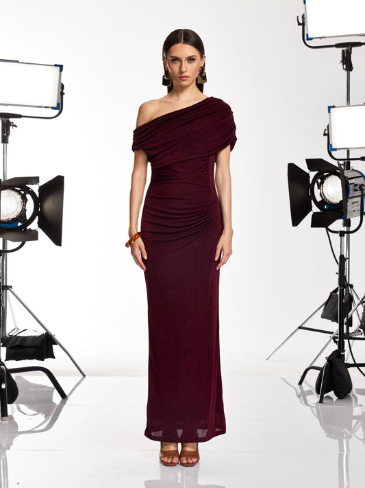 Rosstef Wine Maxi Elbise