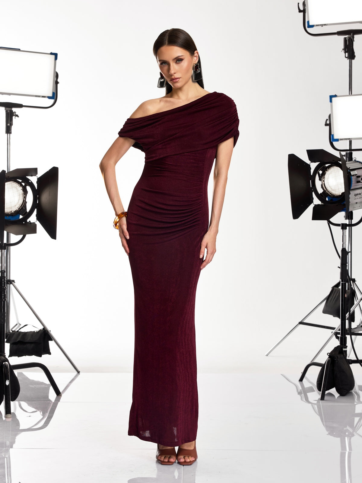 Rosstef Wine Maxi Elbise