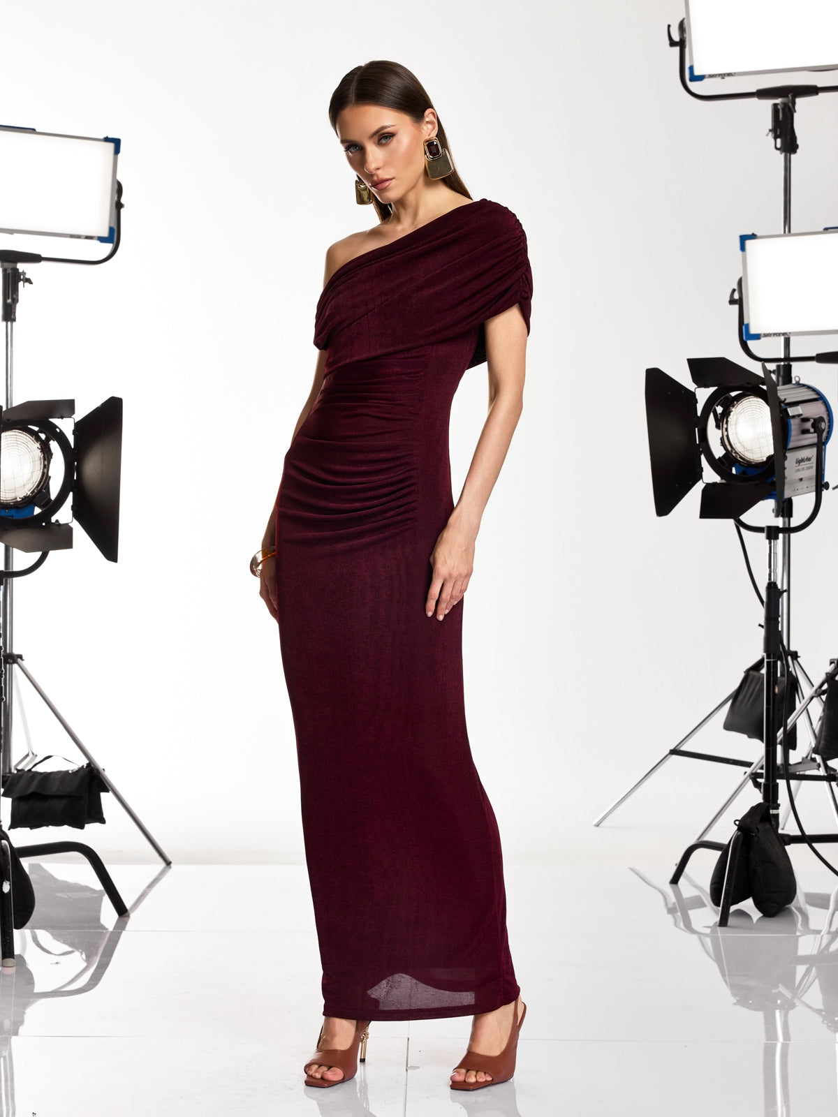 Rosstef Wine Maxi Elbise