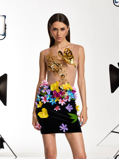 Rosstef Floralı Mini Kıyafet