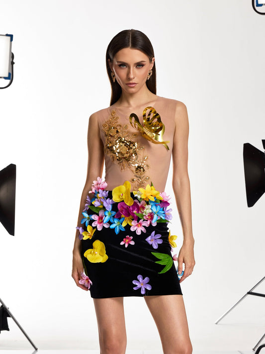Rosstef Floralı Mini Kıyafet