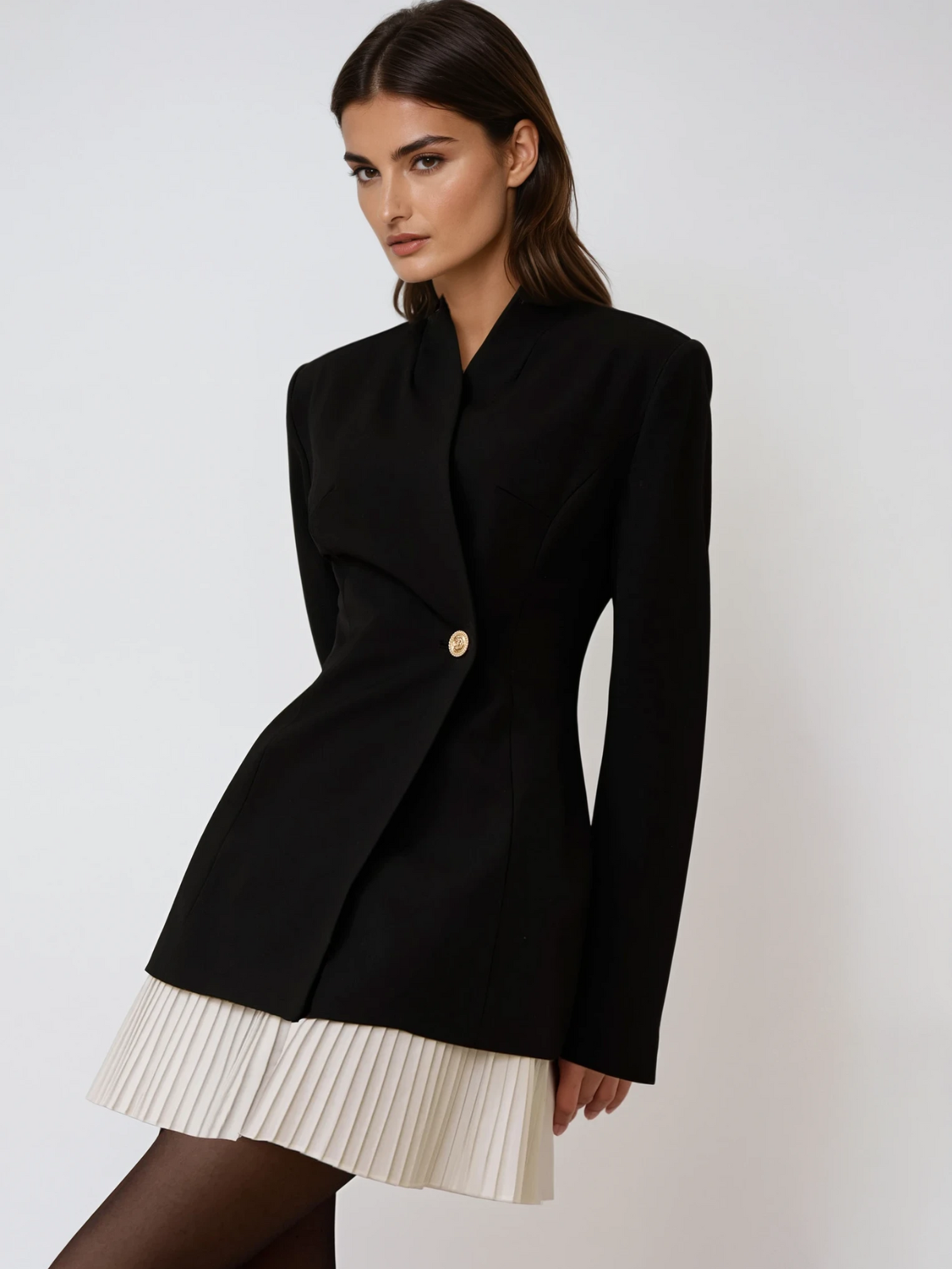 Rosstef Linux Pileli Blazer Ceket Mini Elbise