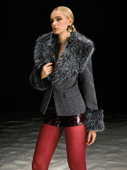 Rosstef Suni Fur Uzun Kollu Blazer Ceket