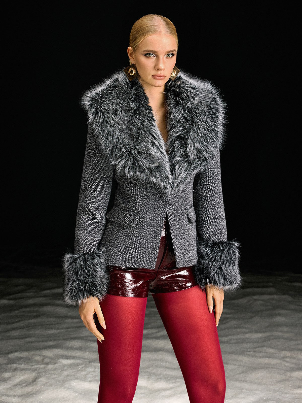 Rosstef Suni Fur Uzun Kollu Blazer Ceket