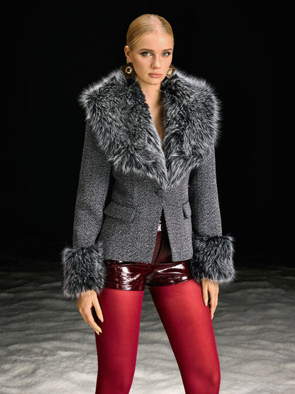 Rosstef Suni Fur Uzun Kollu Blazer Ceket