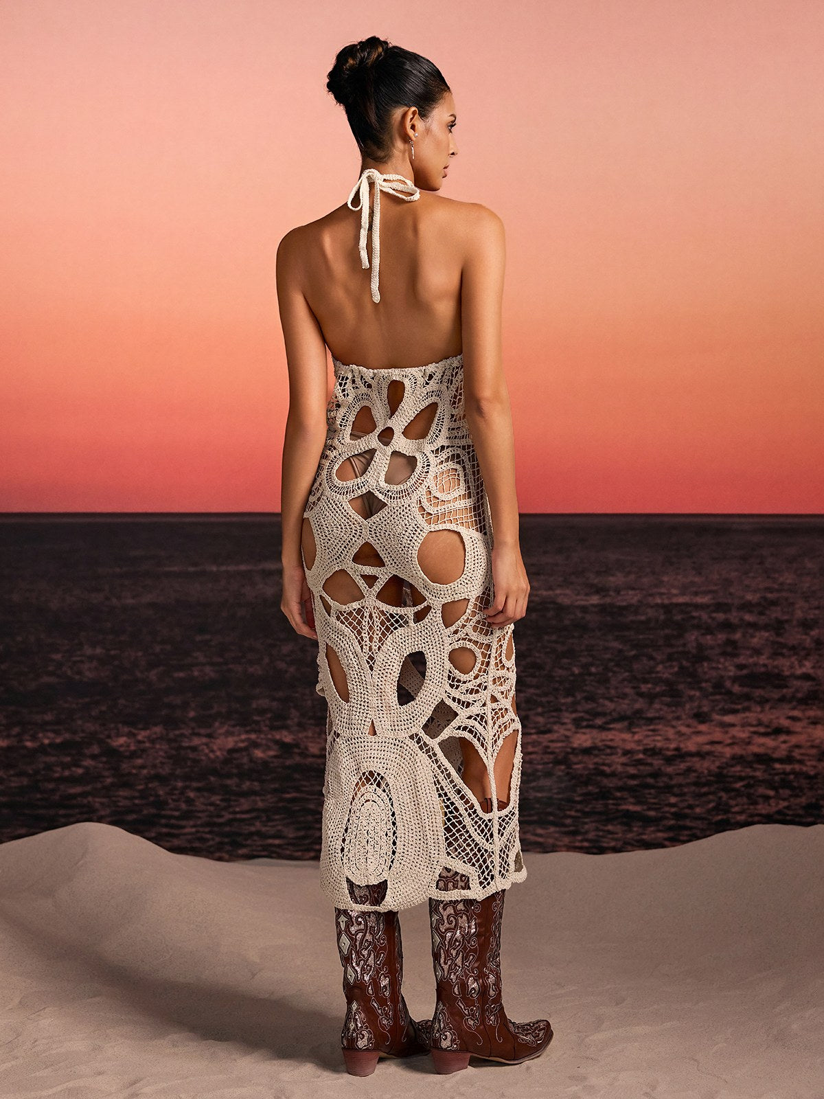 Rosstef Boyundan Bağlamalı Dekolteli Cover Bağlamalı - Trend ve Şeffaf Moda