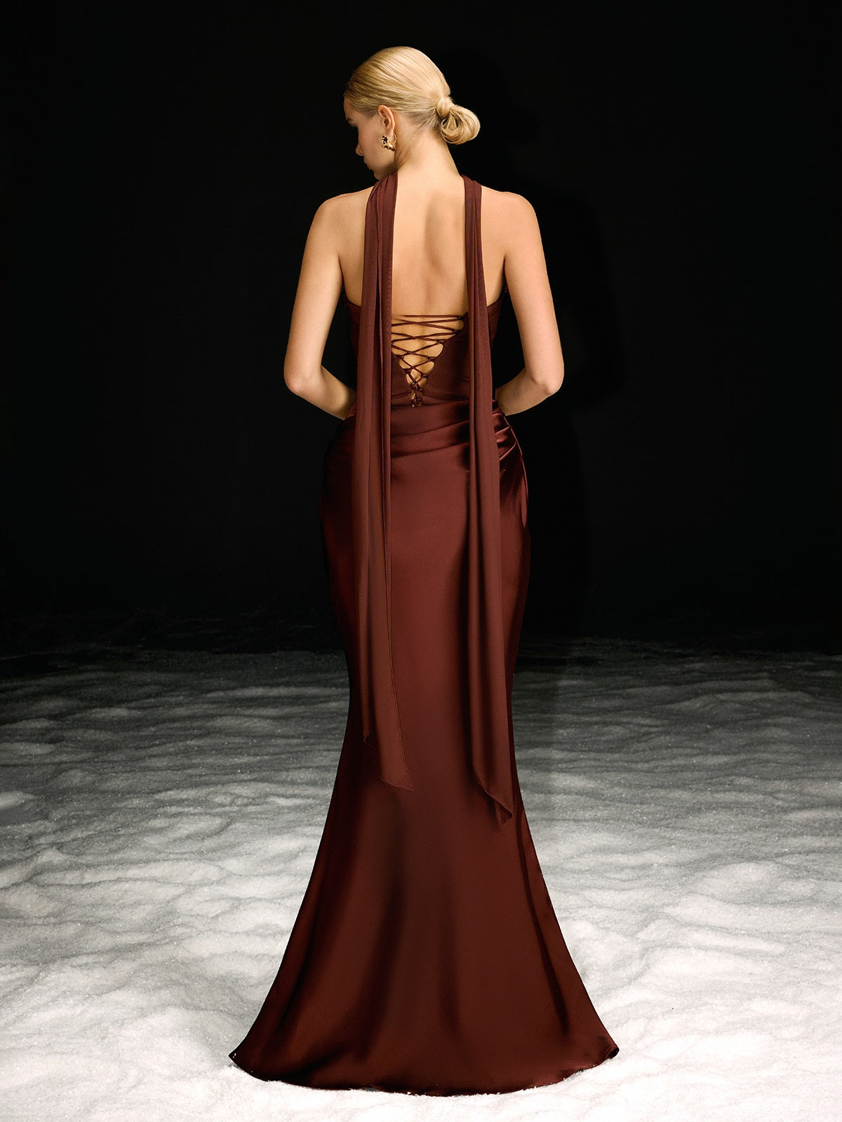 Rosstef Navarra Straplez Scarf Maxi Elbise