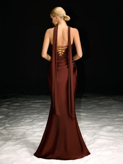 Rosstef Navarra Straplez Scarf Maxi Elbise