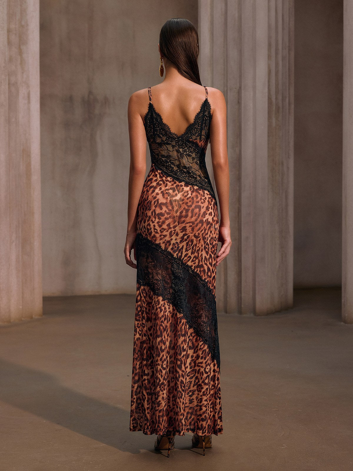 Rosstef Leopar Desenli Maxi Abiye