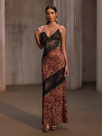 Rosstef Leopar Desenli Maxi Abiye