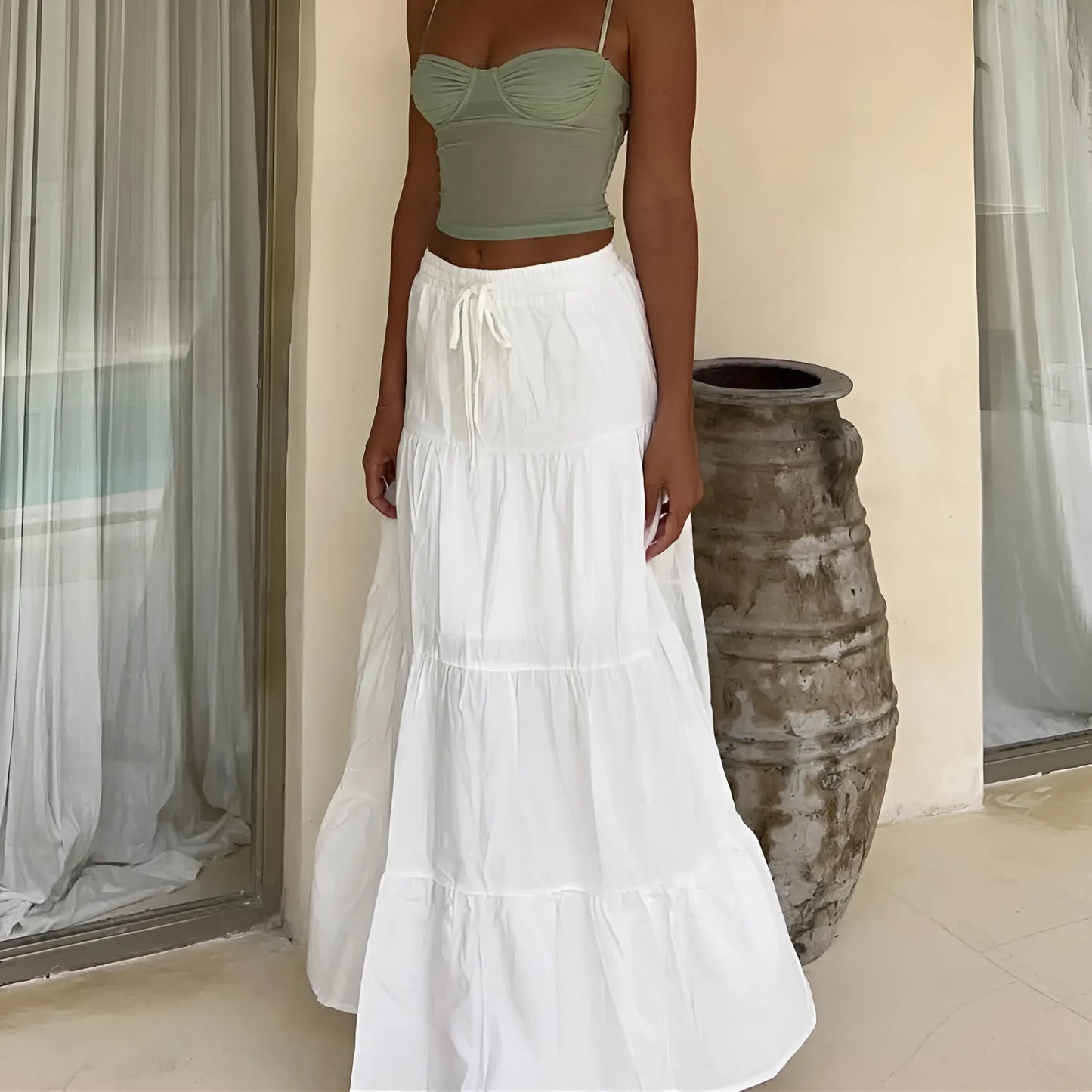 ROSSTEF | Dikiş Detaylı Maxi Etek, Size