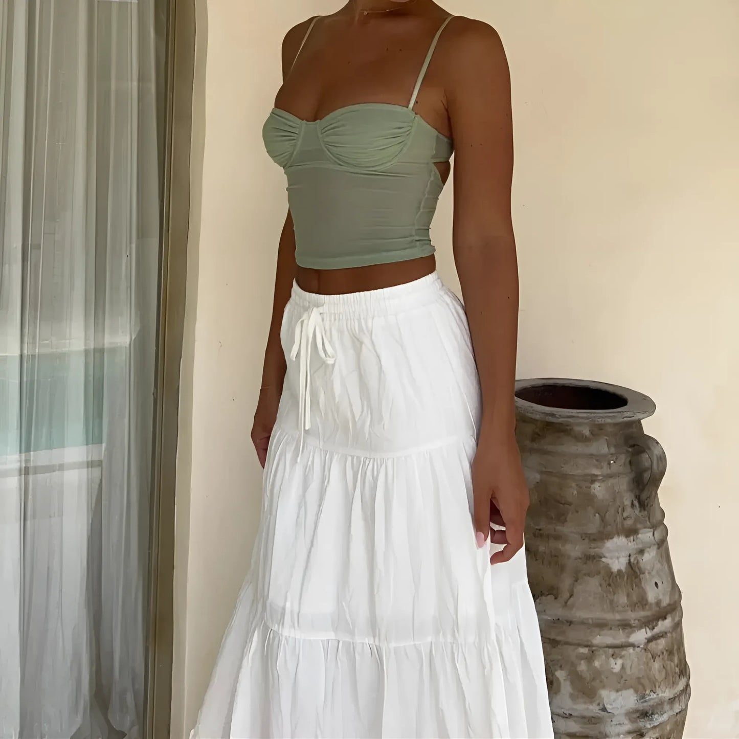 ROSSTEF | Dikiş Detaylı Maxi Etek, Size