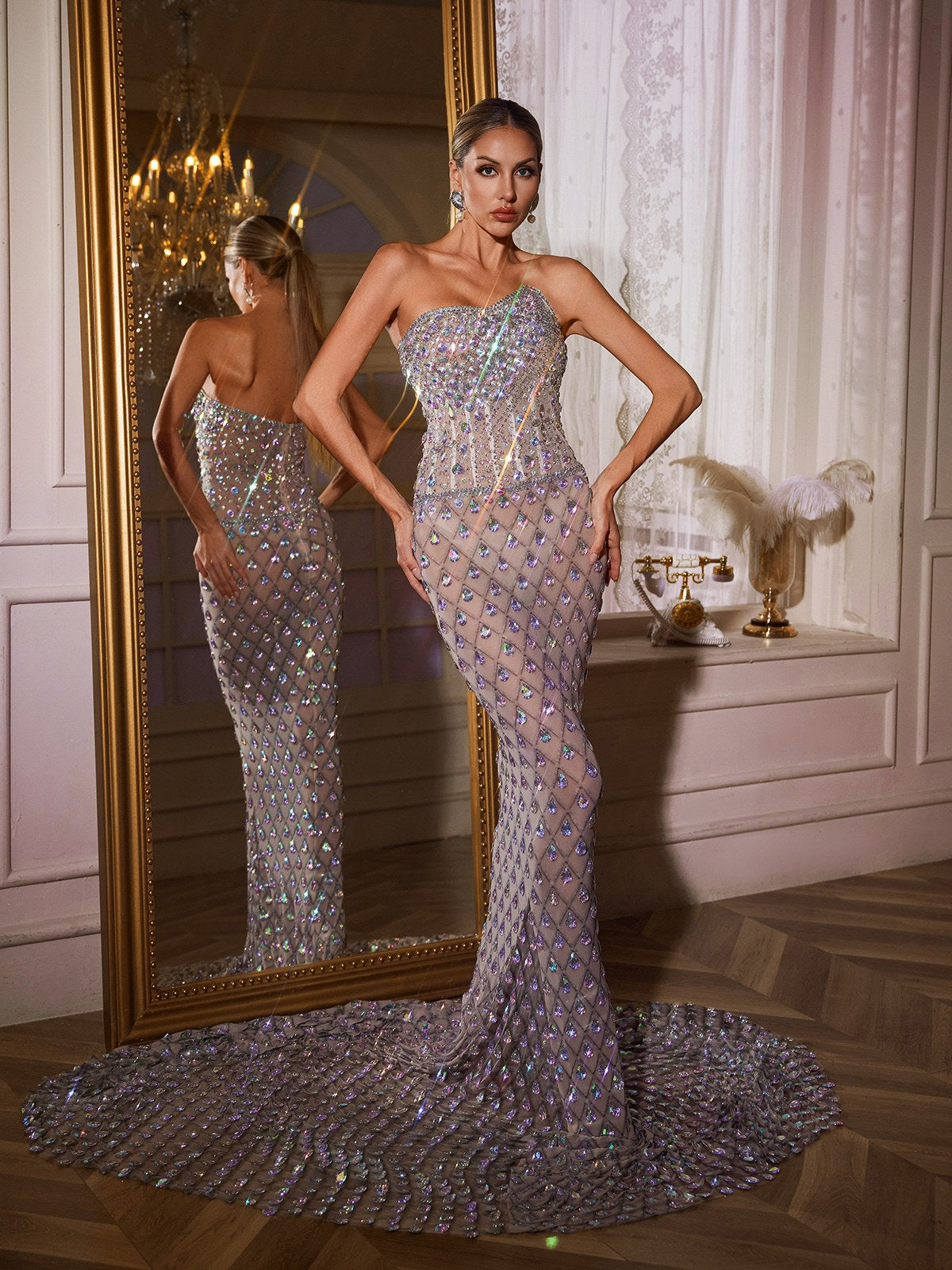 Rosstef Sean Straplez Balık Model Maxi Elbise