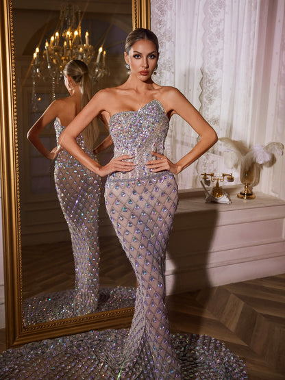 Rosstef Sean Straplez Balık Model Maxi Elbise