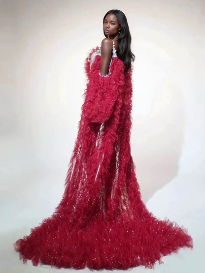Rosstef Red Tül Coat